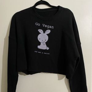Vegan bunny crop sweater